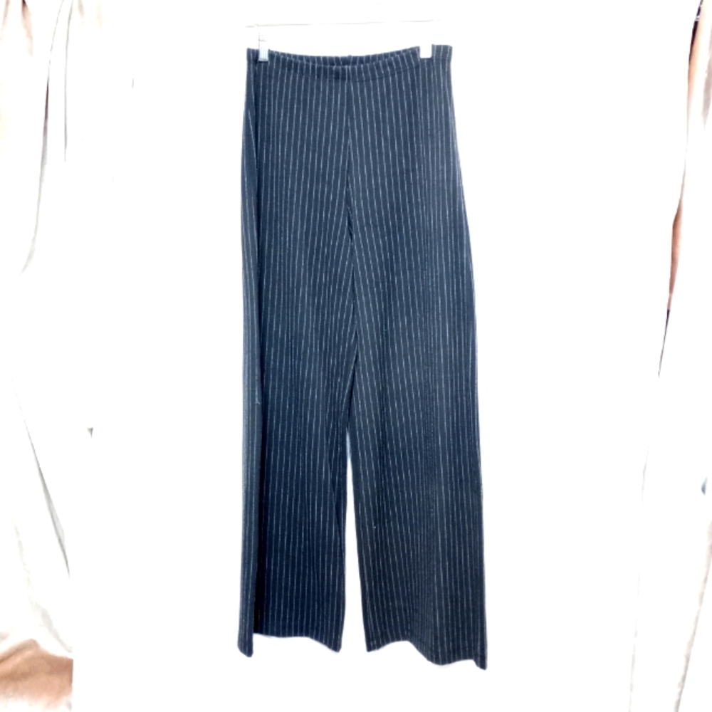 Final Sale - BRYN WALKER Charcoal w/Gray Pinstripes Knit Pants